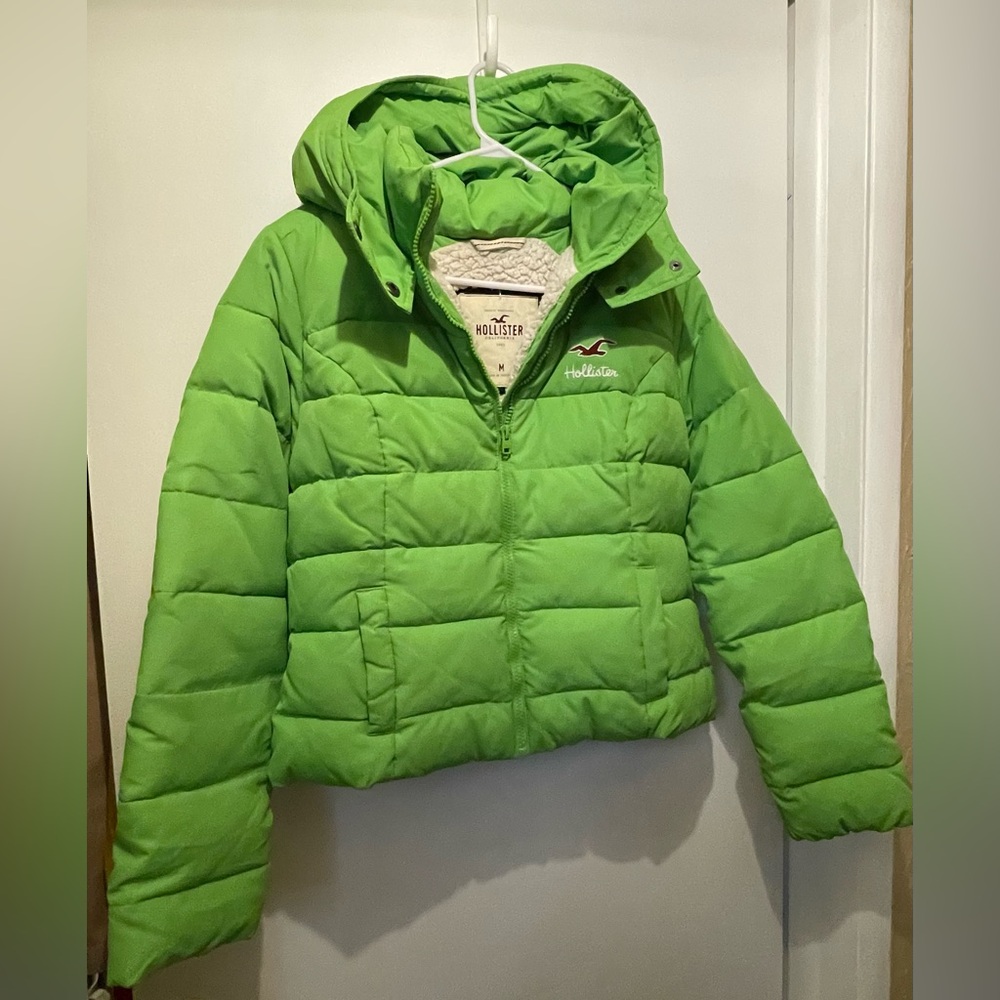 Hollister Bright Lime Green Coat